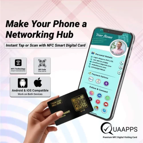 Black Metal NFC Business Card - Image 2