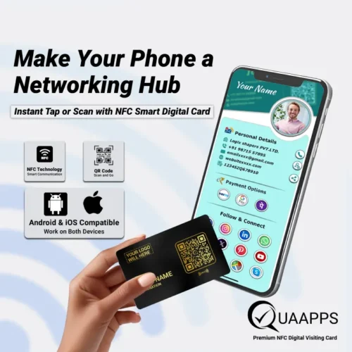 Black Metal NFC Business Card - Image 3