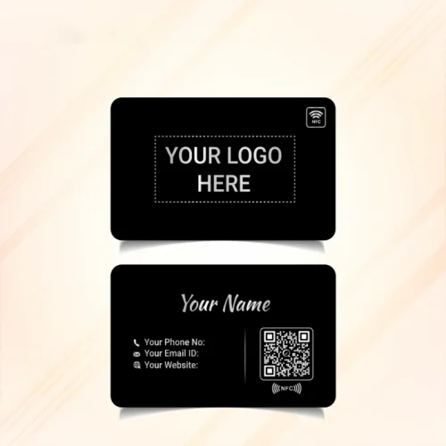 Black PVC Silver Print NFC Business Card