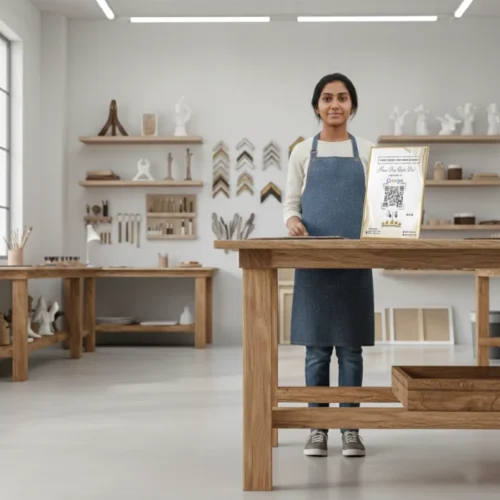 L-Shaped NFC Google Reviews Stand | 6 x 4 Inch