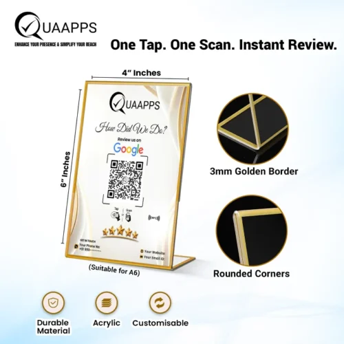 L-Shaped NFC Google Reviews Stand | 6 x 4 Inch - Image 5