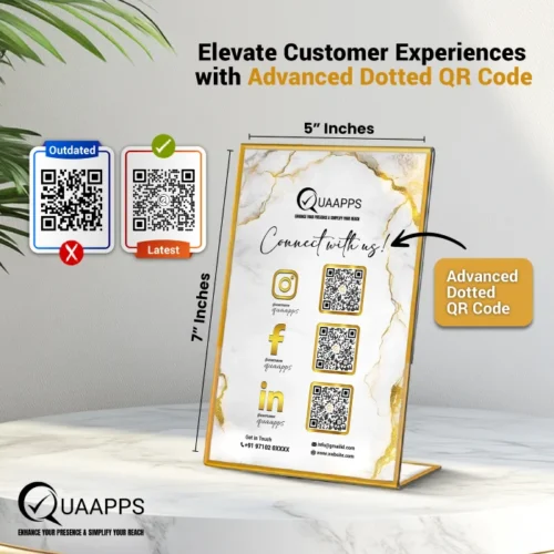 L-Shaped NFC Stand for Google Reviews & 3 Social Media Stand | 7x5 Inch - Image 5