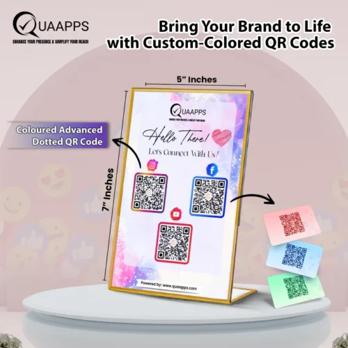 L-Shaped NFC Stand for Google Reviews & 3 Social Media Stand | 7x5 Inch - Image 2