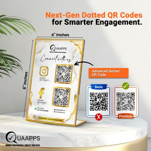 L-Shaped NFC Google Review Scanner Stand with 2 Social Media Stand 6 x 4 Inch - Image 2