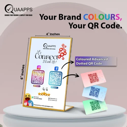 L-Shaped NFC Google Review Scanner Stand with 2 Social Media Stand 6 x 4 Inch - Image 3