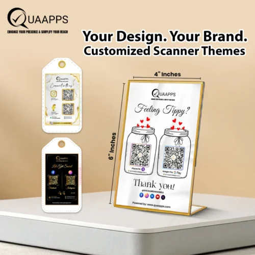 L-Shaped NFC Google Review Scanner Stand with 2 Social Media Stand 6 x 4 Inch - Image 5