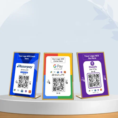 Customizable  L-Shaped UPI QR Code Scanner Stand | 6" X 4" Inch