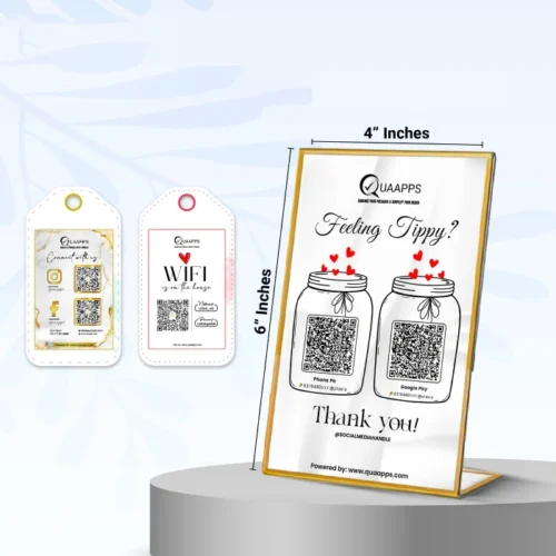 L-Shaped Wifi Scanner QR Code NFC Stand | 6" X 4" Inch - Image 2